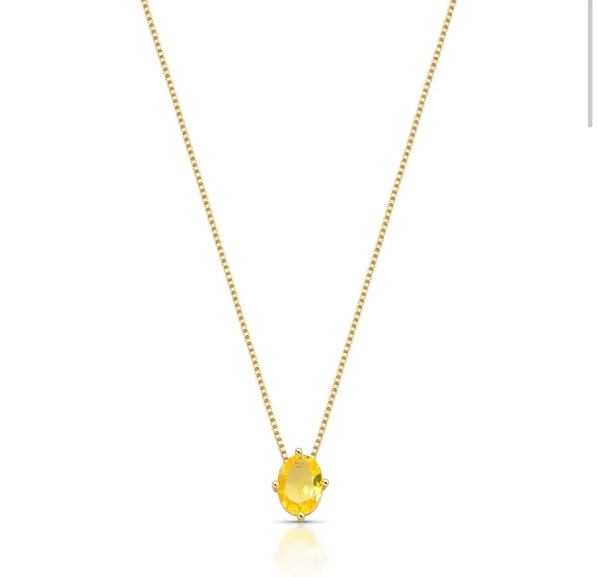 COLAR COM PINGENTE DE CRISTAL OVAL