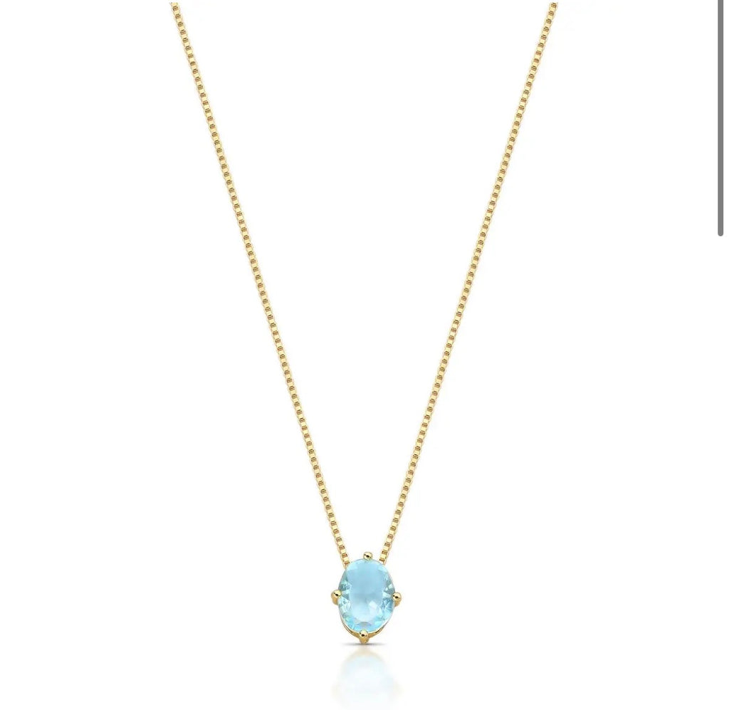 COLAR COM PINGENTE DE CRISTAL OVAL