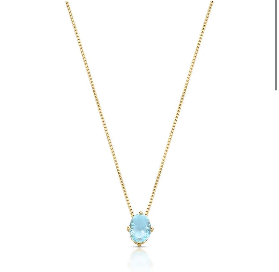 COLAR COM PINGENTE DE CRISTAL OVAL