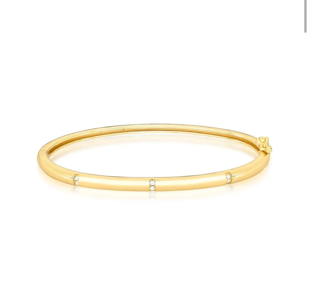 BRACELETE ALGEMA COM TRÊS FILEIRAS DE ZIRCÔNIAS